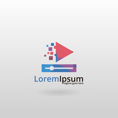 Fototapeta premium Player logo. Multicolored player logotype