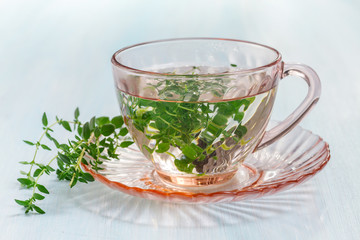 Herbal tea from fresh thyme leaves