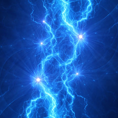 Fototapeta na wymiar Blue plasma element, abstract lightning