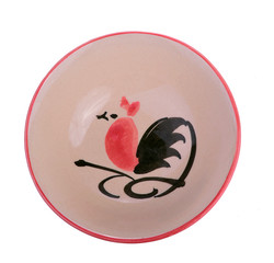 Fototapeta premium Ceramic chicken bowl of Lampang on white background