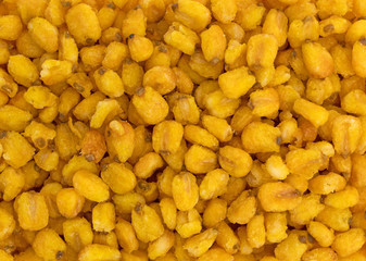 Toasted corn nuts close view.