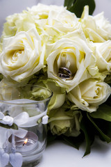 Bouquet for a wedding. Beautifully decorated bouquet