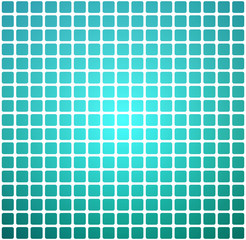 Fototapeta premium Turquoise shades rounded mosaic background over white square