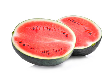 half of fresh watermelon isolated on white background.