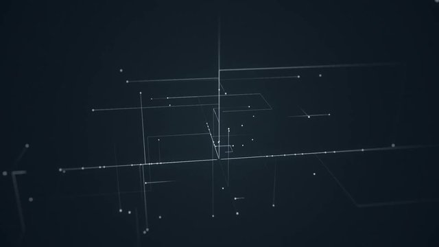 Abstract Hi-Tech Backround. This is abstract technological animation of futuristic grid. Perfect for any type of videos dealing with scientific festivals,  hi-tech projects, sci-fi movies.