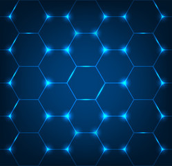 Background with blue hexagon texture