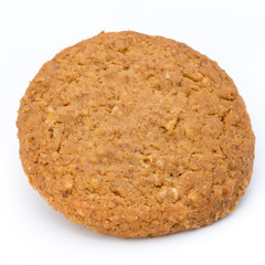 Stacked short pastry cookies isolated on white background.