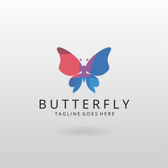 Fototapeta premium Butterfly logo. Multicolored butterfly logotype 