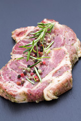 Pork chops, pepper and rosemary marinade.