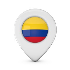 Colombia flag location marker icon. 3D Rendering