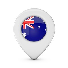 Obraz premium Australia flag location marker icon. 3D Rendering