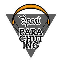Color vintage parachuting emblem