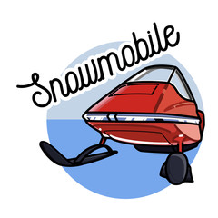 Color vintage snowmobile emblem