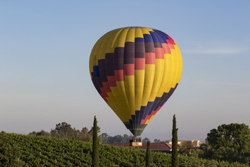 Balloon floating over winery in Southern California