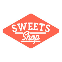 Color vintage sweets shop emblem
