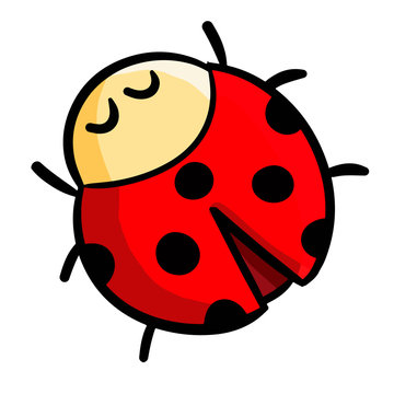 Funny and cute smiley red ladybug - vector