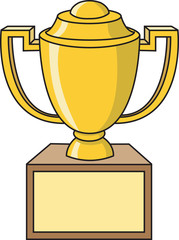 Cartoon illustration of a trophy.
