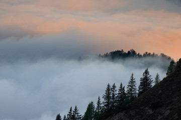 Burning sea of clouds