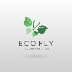 Eco fly. Butterfly logo