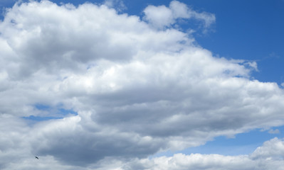Cloud against the blue sky in Omsk