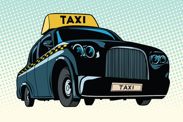 Black taxi with a yellow sign © studiostoks