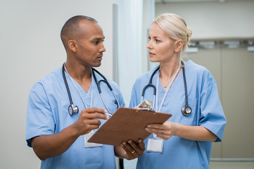 Working at hospital