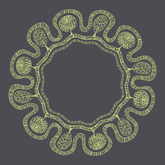 Layout template design with the round decorative frame