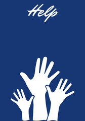 Help poster. Social problem