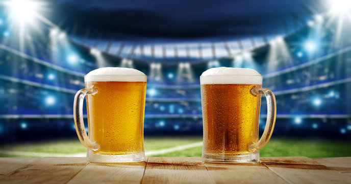 cold beer and sport time 