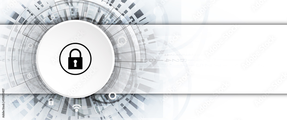 Wall mural cyber security and information or network protection. future technology web services for business an