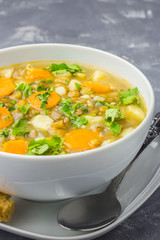 Detox vegetable lentil soup.