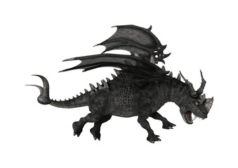 Fototapeta premium 3D Rendering Fantasy Dragon on White
