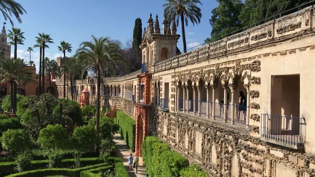 Jardin du Palais de l'Alcazar &agrave; S&eacute;ville, Espagne