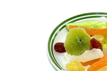 Dried fruits isolated on white