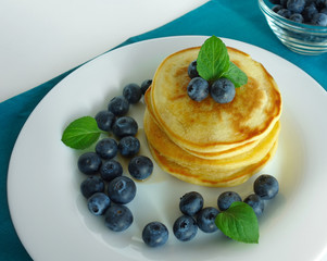 Blueberries Pancakes Breakfast