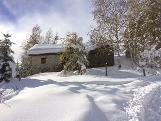 Fototapeta premium chalet dans la neige