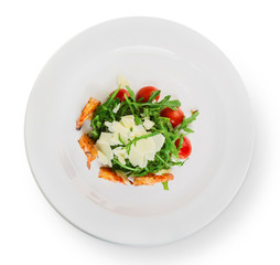 Restaurant healthy food - fresh salad with salmon