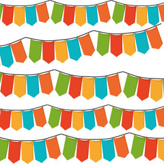 white background with set of colorful festoons in shape of rectangles vector illustration
