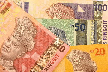 Close up Malaysia Ringgit currency note