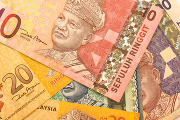 Close up Malaysia Ringgit currency note
