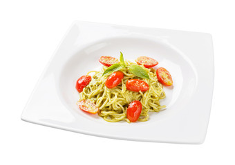 Spaghetti pesto sauce