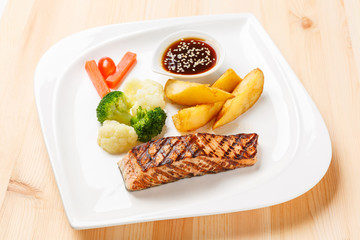 Salmon grilled steak