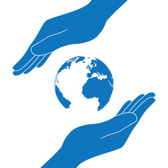 Save the earth icon logo graphic design
