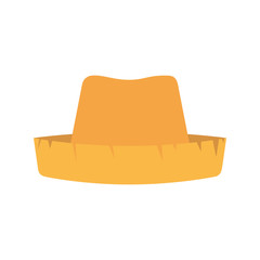 white background with straw hat vector illustration