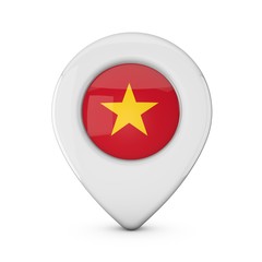Vietnam flag location marker icon. 3D Rendering