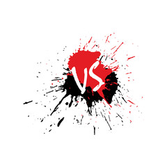 Fototapeta na wymiar Versus letters or vs logo isolated on splash. Logotype design vector illustration