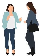 Vector, isolated women talking, flat style
