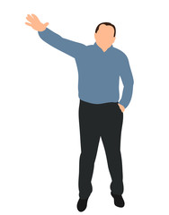 man jumping, flat style