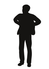 Vector, isolated silhouette of a guy
