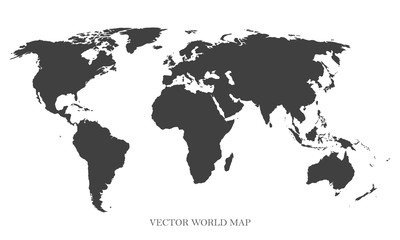Vector world map - gray concept. Can be used like template for your design.